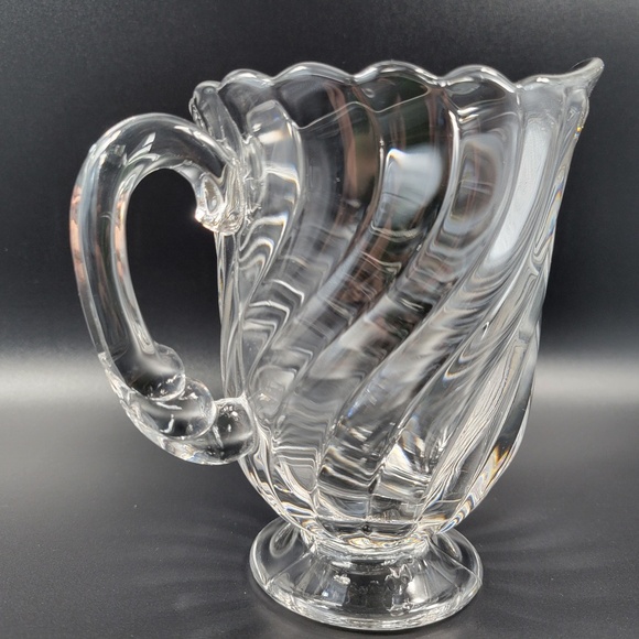 VTG Fostoria Colony 2412 Swirl‎ Footed Cereal Pitcher 5 7/8" Pint 16oz - Picture 3 of 7